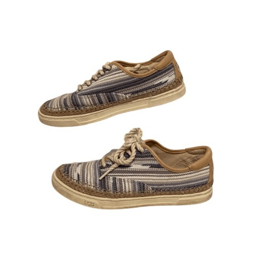 UGG Eyan Li Serape Espadrille Sneakers Blue Striped‎ Lace Up Shoes US 6